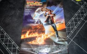 Back To The Future Very Rare First Edition Promo Poster Signed With Authentication Certificate.