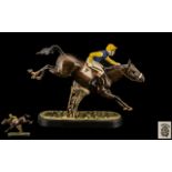 Beswick Hand Painted - Seated Jockey and Racehorse Figure ' Steeplechaser ' Model No 2505.
