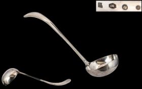 Dutch 19th Century Large Silver Ladle of Excellent Proportions and Form.