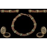 Antique Period Good Quality and Attractive 9ct Gold Bracelet Set with Nine Well Matched Opals.