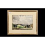 Watercolour by James Allen Hill - 'Cuerden Hall Park & Valley'. By Lancashire artist James Allen