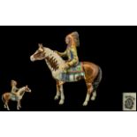 Beswick Hand Painted Mounted Indian Chief on Horseback ' Mounted Indian ' Model No 1391,