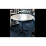 Contemporary Circular White Dining Table