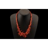 Early 20th Century Coral Necklace with G