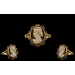 Ladies 9ct Gold Mounted Cameo Ring with
