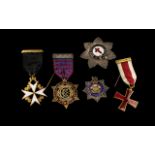 Very Good Collection of Masonic Medals. ( 5 ) In Total. Please See Photo.