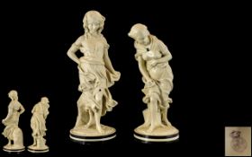 Royal Worcester Early and Fine Pair of Porcelain Classical Figurines, Date Letter 1865,