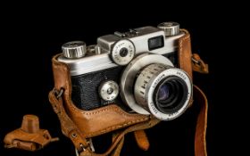 Argus Vintage Camera - Cintagon In Original Brown Leather Case, Made In The USA.