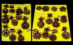 An Assortment of Chinese Badge Medals of various sizes. 23 in total.