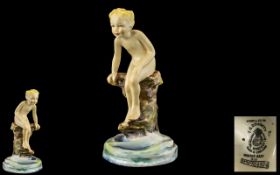 Royal Worcester Early Hand Painted Porcelain Figure of the Late 1930's ' Water Baby ' RW3151,