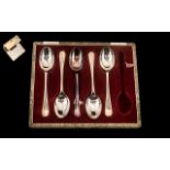 Box of 5 Plated Tea Spoons together with a business card holder. Please see images.