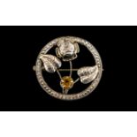 Scottish Silver and Citrine Brooch.