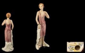 Goebel Art Deco Style Hand Painted Figurine ' At the Tea Dance 1928 '. c1970. Height 8.