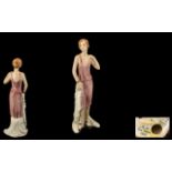 Goebel Art Deco Style Hand Painted Figurine ' At the Tea Dance 1928 '. c1970. Height 8.