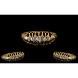 Victorian Period 18ct Gold 5 Stone Diamond Set Ring - Gallery Setting.
