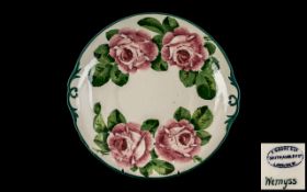 Wemyss T. Goode & Co Twin Handle Shallow Dish of Circular Form ' Cabbage Roses ' Pattern. c.1920's.