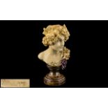 PAUL PHILIPPE (1870-1930) Carved Ivory Sculpture Depicting the Greek Goddess Maenad,