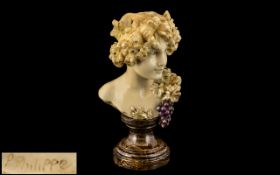 PAUL PHILIPPE (1870-1930) Carved Ivory Sculpture Depicting the Greek Goddess Maenad,