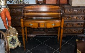 Cherry wood Campaign Type Small Size Writing Desk with a Pull Out Green Leather Writing Slide,