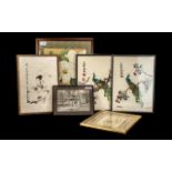 Collection of Six Chinese Pictures & Embroideries.