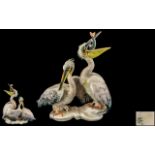 Karl Ens Superb Hand Painted Porcelain Bird Sculpture of Large and Impressive Proportions,