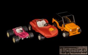 Tonka - 1970's Vintage Trio of Beach Buggy Painted Metal Model Cars.