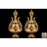 Royal Crown Derby - Rare and Superb Pair of Large Impressive Exhibition Islamic Style Twin