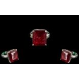 Ruby Ring in 925 Silver with 21ct stone and 0.05ct Diamonds. Please See Photo.