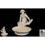 Royal Worcester Excellent Quality Figural Comport In Cream Colour way,