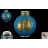 Royal Crown Derby Beautiful Quality Globular Shaped Vase with Sunken Cover Lid. c.1880's.