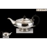 Walker and Hall - Superb Alladins Lamp Shaped Sterling Silver Teapot of Pleasing Design / Form.