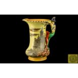 Burleigh Ware 1930's Hand Painted ' Pied Piper ' Handle Jug. 8 Inches - 20 cms High.