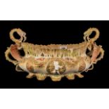 Large Amphora Type Austrian Porcelain Table Centrepiece of Oval Shape with a Pierced Border with