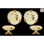 Royal Worcester Special Commission Wonderful Quality Hand Painted Porcelain Set of Matching