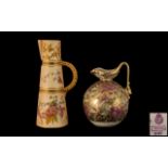 Royal Worcester - Hand Painted Blush Ivory Jug,