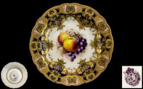 Royal Worcester Hand Painted Fruits Tazza - Pleasing Proportions ' Fallen Fruits ' Stillife -