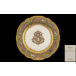 Sevres 18th Century Superb Quality Hand Painted Porcelain Cabinet Plate with Exquisite Hand Painted