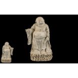 Large Antique Chinese Buddha In Blan-de-cine. Large Design and of High Quality Detail.