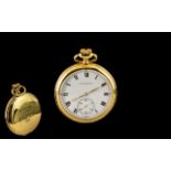 Gents Garrard Gold Plated Pocket Watch, Working at time of Cataloging, Monogramme to Back Plate.