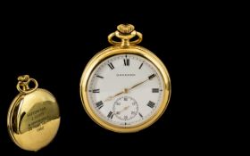 Gents Garrard Gold Plated Pocket Watch, Working at time of Cataloging, Monogramme to Back Plate.