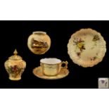 A Collection of Royal Worcester Blush Ivory Pieces ( 5 ) In Total - Various Dates and Sizes.