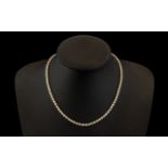 9ct Gold Pearl Necklace with 9ct Gold Clasp. Pearls are of Good Colour and Quality. 16 Inches.