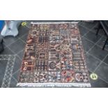A Genuine Excellent Quality Persian Bakhtiari Carpet/Rug decorated in a traditional Persian panel