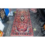 A Genuine Excellent Quality Persian Saruk Carpet/Rug decorated in a unique floral design on red