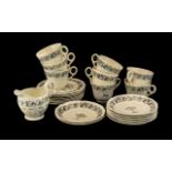 Royal Cauldron Passover Ware Black Litho circa 1950s, comprising tea set for 8 cup/saucer/side