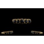 Antique Period Sapphire 9ct Gold Ring. Pleasing Design and Fully Hallmarked. Ring Size O.1/2.