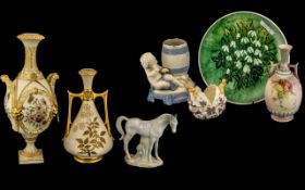 An Assorted Collection of Porcelain Oddments, Includes Dresden Type Posy Bowl,