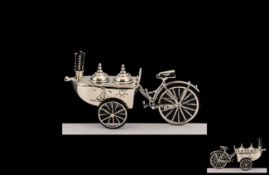 A Superb Quality Italian Sterling Silver Fine Detailed Miniature Model of A Traditional Ice cream