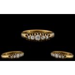 Victorian Period - Attractive 15ct Gold 5 Stone Diamond Ring with Gallery Setting.