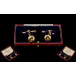 Art Nouveau Superb Pair of 15ct Gold Cufflinks with Original Box. c.1900.